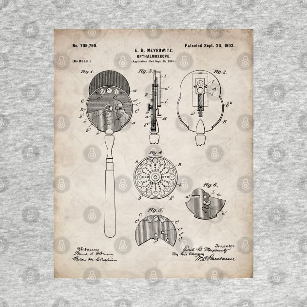 Ophthalmoscope Patent - Optometrist Eye Doctors Office Art - Antique by patentpress